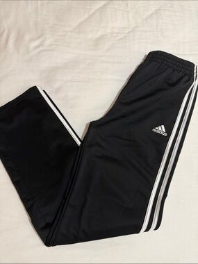 adidas Kids Black Track Pants with White Three Stripes